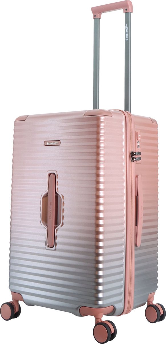 Saxoline Blue – Elite | Trunk Harde Koffer / Trolley / Reiskoffer – Medium – Roze - Roze / Medium