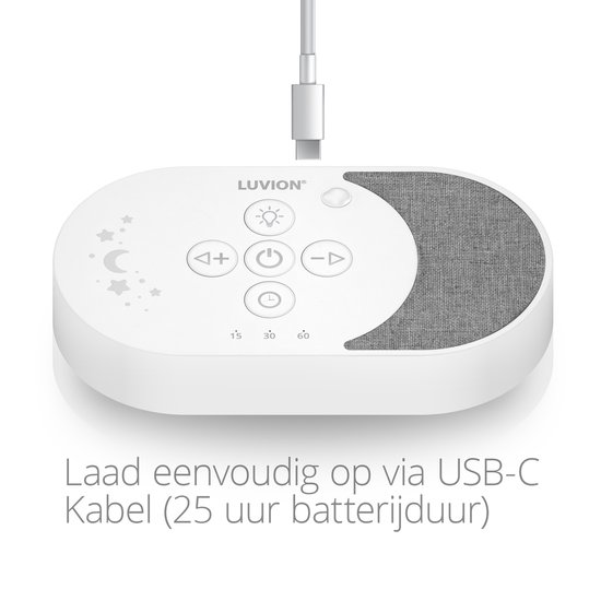 LUVION® White Noise Machine Moon Edition 2024 - Soundspa - Kalmerende Slaaphulp met Witte Ruis voor Baby's, Kinderen én Volwassenen - Help jezelf of je Baby Beter Slapen! van LUVION — afbeelding 4