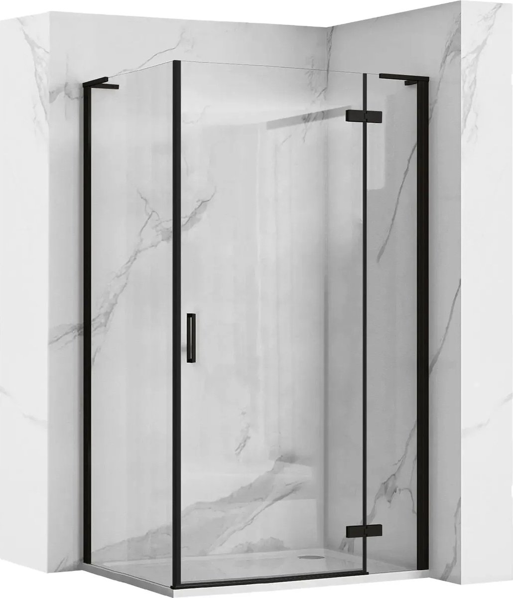 Rea Hugo Black 100X80 - 200 cm - Douchecabine - Rechthoek - Zwart