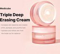 Medicube Triple Deep Erasing Cream pot met witte crème, die huidelasticiteit en een jeugdige uitstraling bevordert.