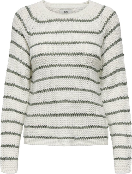 JDY JDYELLEN L/ S ONECK RAGLAN PULLOVER KNT Pull pour Femme - Cloud Dancer Sea Spray