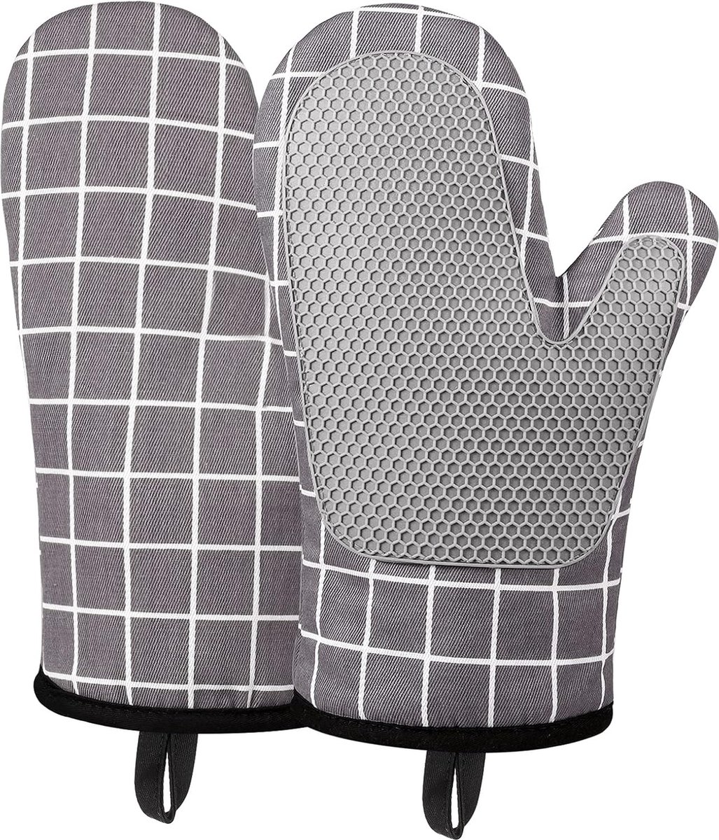 Goodivery ® Hittebestendige Kook- en Bakhandschoenen met Siliconen Antislip Grip, Grijs