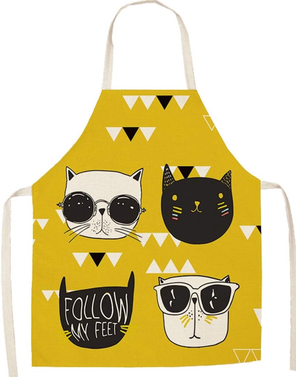 Goodivery ® Stijlvolle Keuken Schort met Leuke Kattenprint voor Mannen en Vrouwen