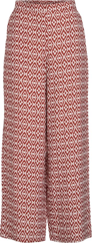 Foto: Vila broek viida hw wide pants 6 14111199 cloud dancer red ochre dames maat w44