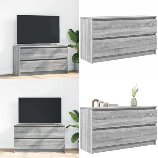 vidaL TV Cabinet 146.5x35x50 cm Chipboard Grey Sonoma Oak, TV Stand