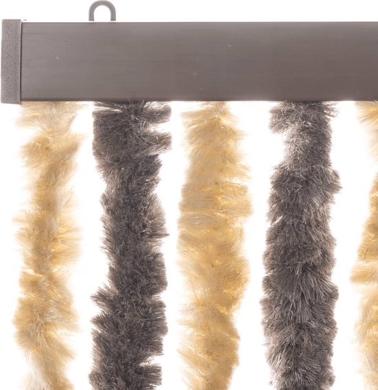 Hoogwaardig Chenille deurgordijn, grote kleurkeuze, lengte en breedte verstelbaar, bescherming van je binnenruimtes, insectenwerend (taupe en beige, 120 x 220 cm