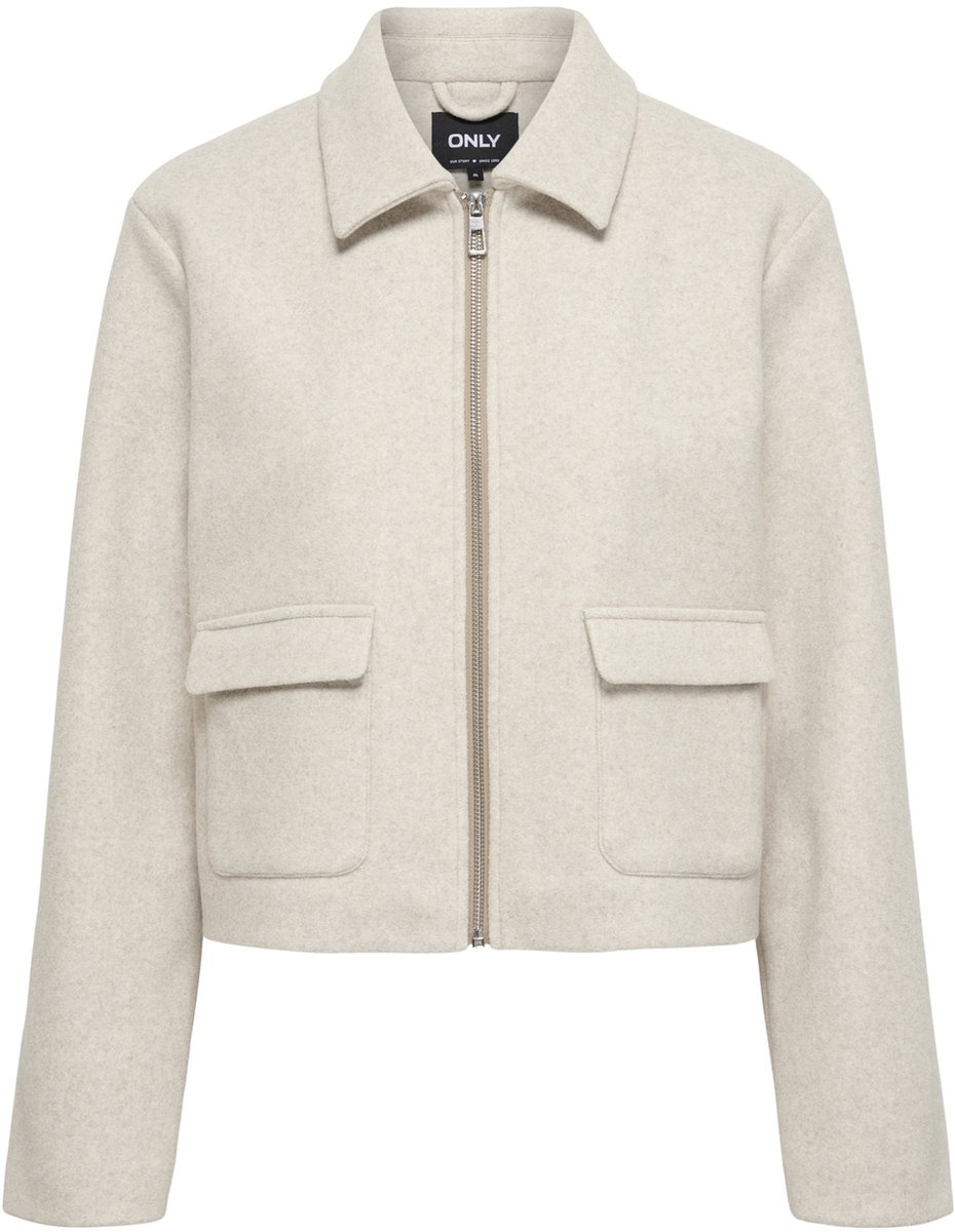 Only Jas Onlvela Zip Short Jacket Otw 15359339 Pumice Stone/melange Dames Maat - S