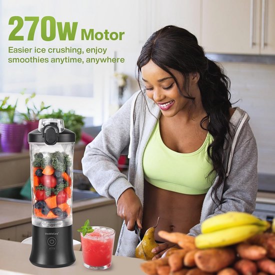 Draagbare Blender voor Smoothies en Shakes - 20oz, 4000mAh, 270W - Waterdicht en USB Oplaadbaar — afbeelding 3