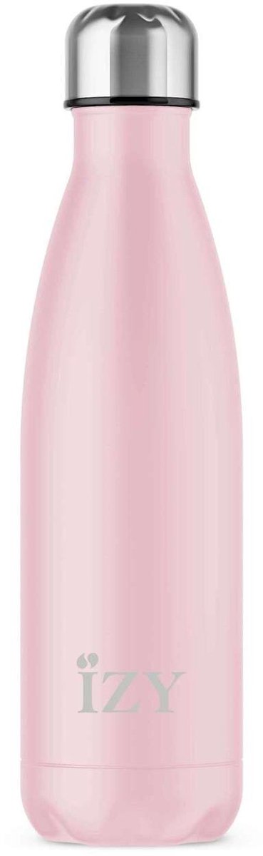 IZY Drinkfles - Roze - Inclusief donatie - Waterfles - Thermosbeker - RVS - 12 uur lang warm - 500 ml
