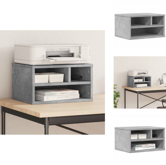 vidaXL Printerkastje 49x40x22,5 cm bewerkt hout gerookt eikenkleurig, bureau organizer, printer kast, printer standaard, bureau organiser