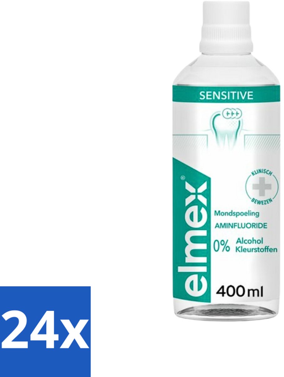 Elmex - Tandspoeling - Sensitive - 0% Alcohol - 400 ml - Voordeelverpakking - 24 stuks