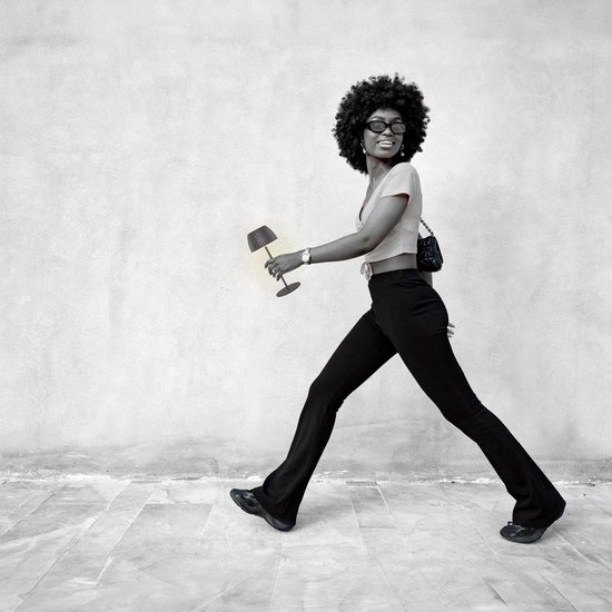 BRILONER Riffle - Mini lampe de table rechargeable - lampe sans fil - intensité variable tactile - pour l'intérieur et l'extérieur - Lauréat du German Design Award 2025 - anthracite - Ø8,5 x 20 cm