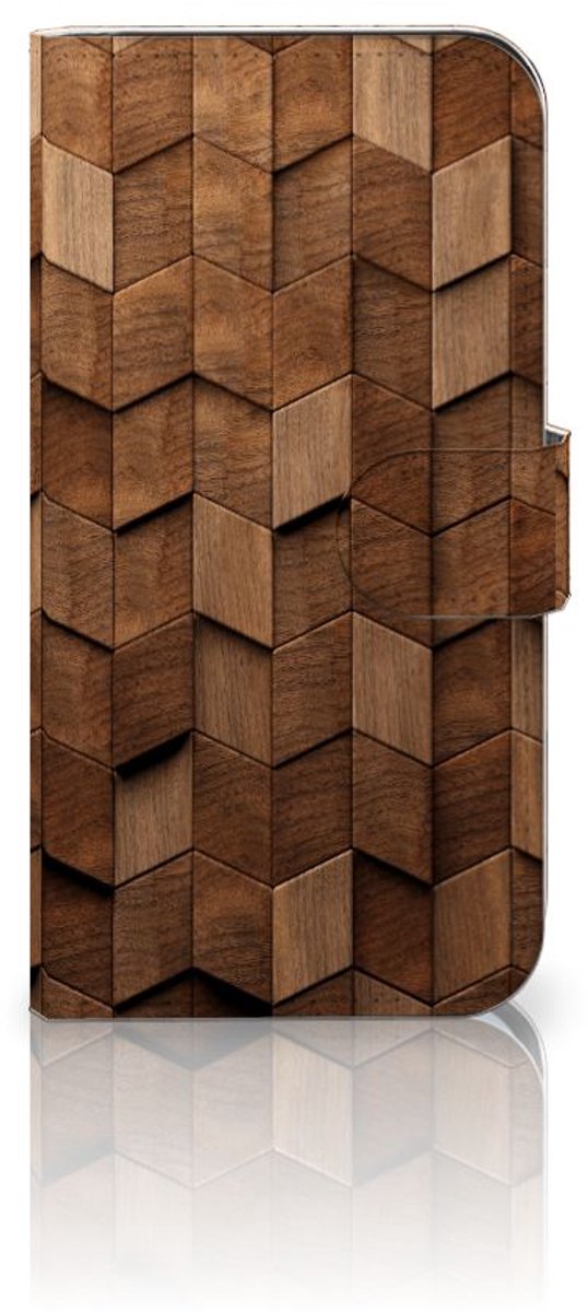Book Style Case voor Samsung Galaxy S25 Wooden Cubes