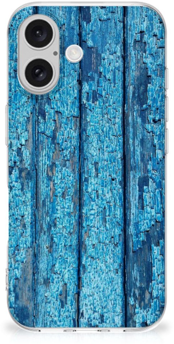 iPhone 16 Bumper Hoesje Wood Blue