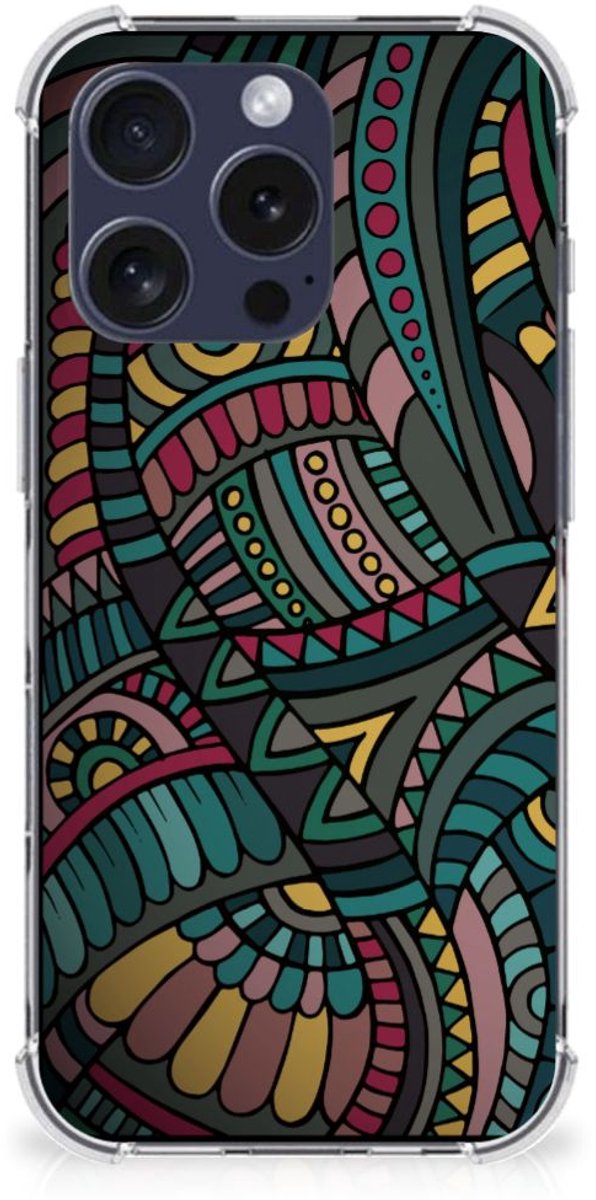 iPhone 16 Pro Max Doorzichtige Silicone Hoesje Aztec