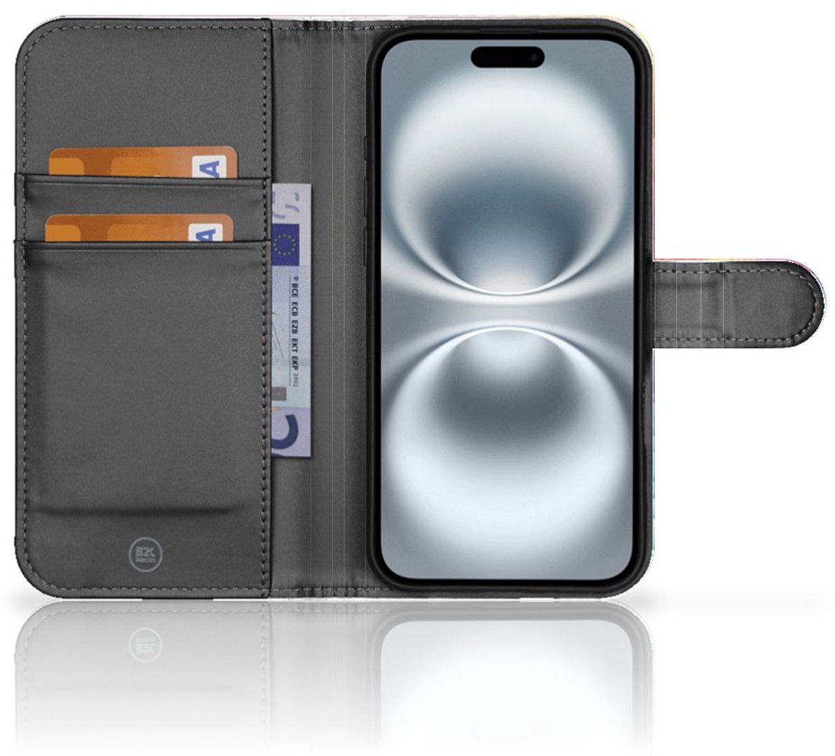 Book Case voor iPhone 16 Plus Regenboog