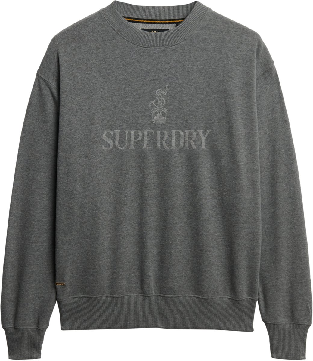 Superdry British Design sweatshirt met ronde hals en relaxte pasvorm Dames Truien Charcoal Marl
