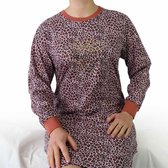 Irresistible Dames Nachthemd - Katoen - Panter Print - Roze - Maat 3XL