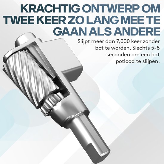 ACROPAQ - Elektrische puntenslijper - Automatische start en stop - Potloden met een diameter tot 7,5 mm - 1 slijpgat