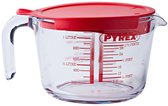 Tasse à mesurer Prepware Pyrex Classic - Comprend un couvercle - Verre borosilicaté - 1 litre - Transparent