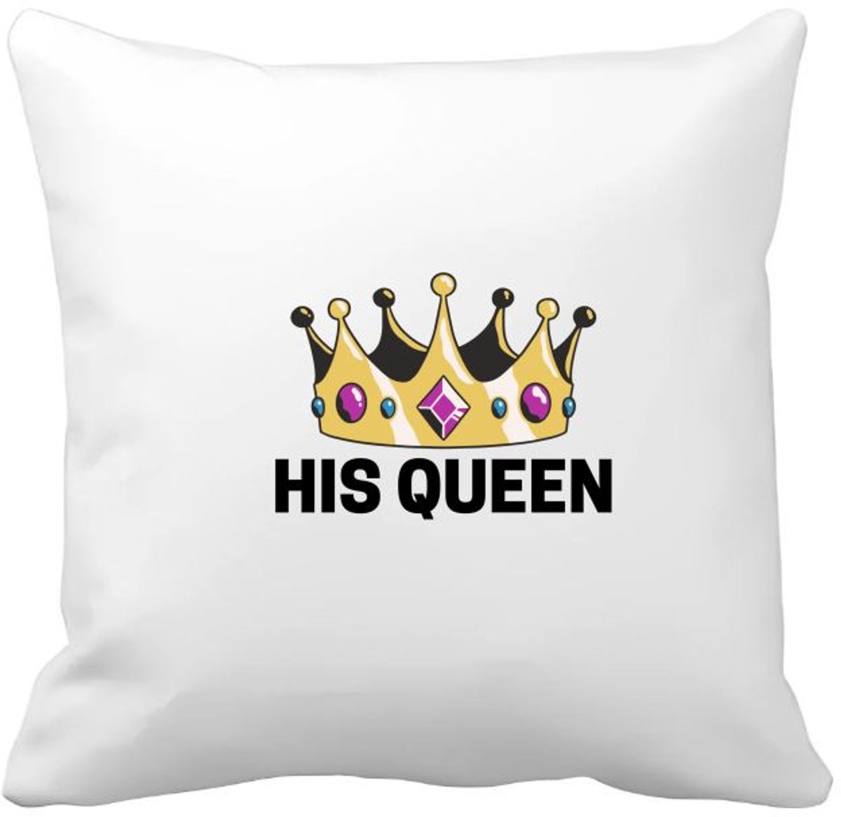 Akyol his queen Kussen hoes - Koningin - iemand die zich voelt als een koningin - valentijnsdag - verjaardag - cadeautje voor vriendin - kado - geschenk - 40 bij 40 cm Multicolor