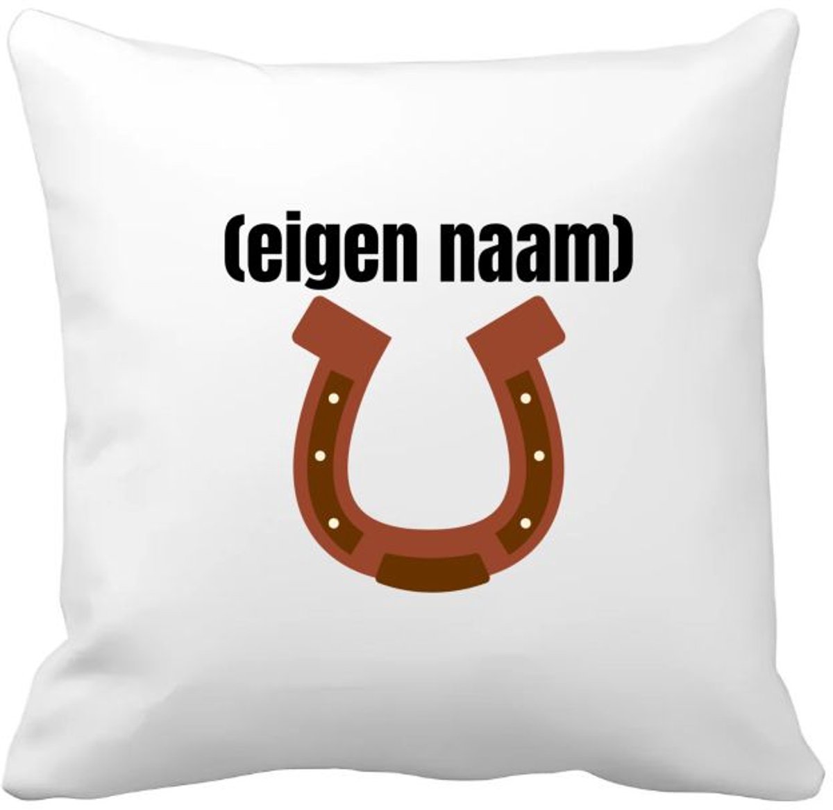 Akyol paarden hoefijzer met eigen naam Kussen hoes - Paarden - paarden liefhebbers - iemand die houdt van paarden - verjaardag - cadeau - kado - 40 bij 40 cm Multicolor