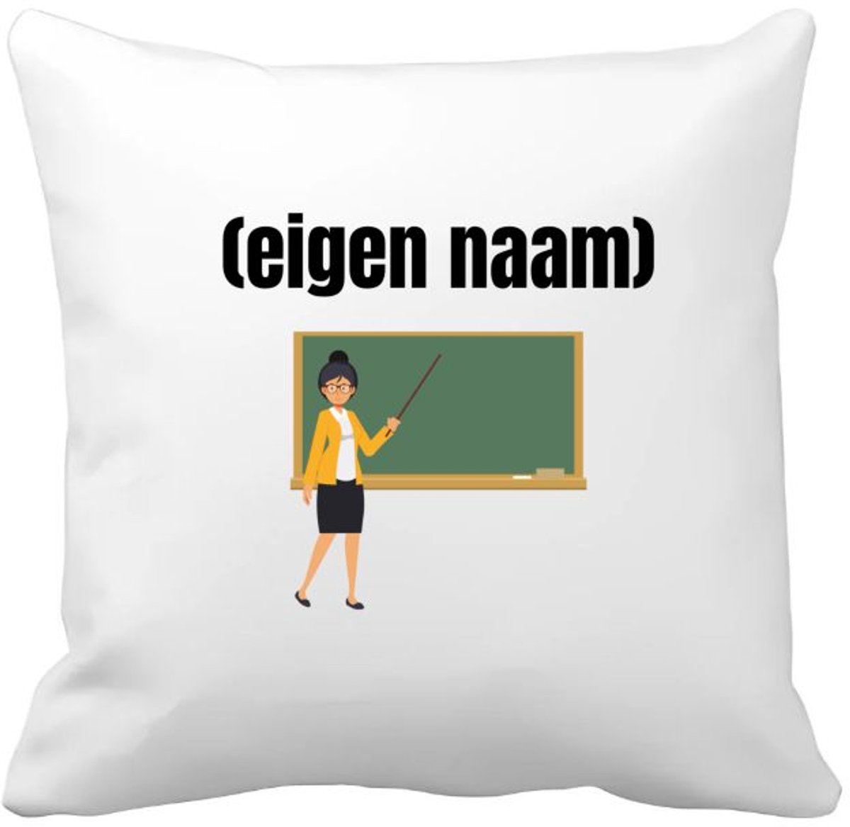 Akyol docent met krijtbord met eigen naam Kussen hoes - Docent - leraren - jufvrouw - cadeau - verjaardag - kado - 40 bij 40 cm Multicolor