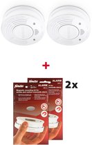 Alecto Brandmelder set - 2st Rookmelder 10 jaar batterij SA-110 - 2st magnetische MK-2 Montageset