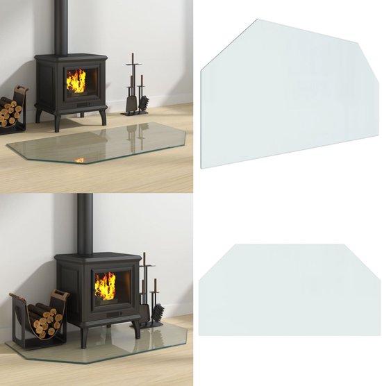 vidaXL Glasplaat openhaard zeshoekig 120x60 cm