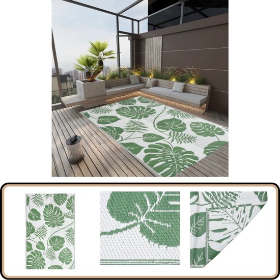 vidaXL - Buitenkleed - ARAKIL - 190x290 - cm - polypropeen - groen van VidaXL — afbeelding 2