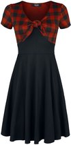 Rock Rebel by EMP Zwarte jurk met ruitjesmotief - Dames - M