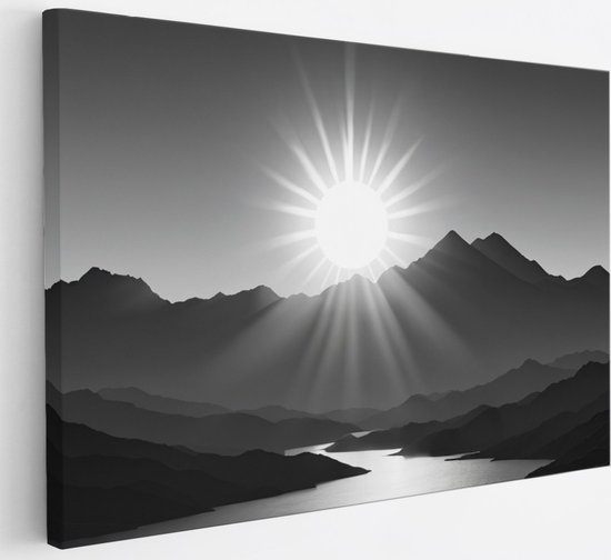Tableau sur toile Saammp - Zwart et blanc - Nature - Paysage - 120x80 - Photo sur toile - Décoration murale - Décoration murale murale Salon - Décoration chambre - Impression sur toile