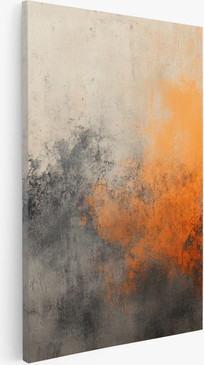 Saammp Canvas Schilderij - Oranje erosie - Abstract - 30x40 - Foto op canvas - Wanddecoratie - Muurdecoratie Woonkamer - Slaapkamer decoratie - Canvas Print Multicolor