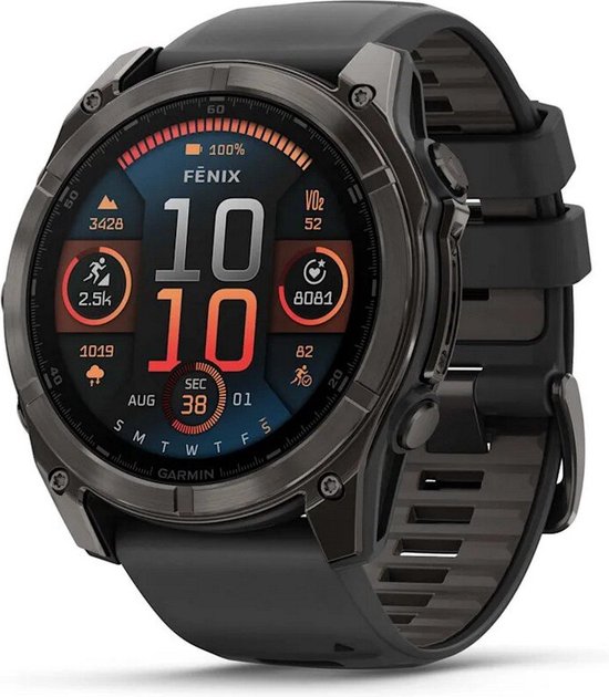 Garmin fenix 8 - 51 mm Saffier AMOLED Zwart/Grijs TitaniumDLC