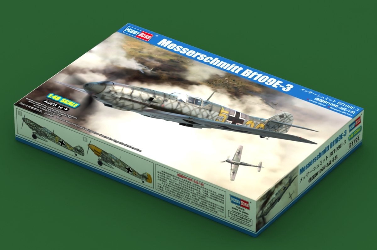 HobbyBoss Modelbouwpakket Vliegtuigen - 81791 Messerschmitt Bf109E-3 - Propeller Vliegtuig Plastic - 1:48 - Modelbouw