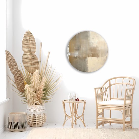 Saammp Forex Wall Circle - Beige - Simple - Oeuvre abstraite - Ø 50 - Cercle mural - Cercle de Décoration murale - Décoration murale murale Salon - Décoration chambre - Peinture ronde