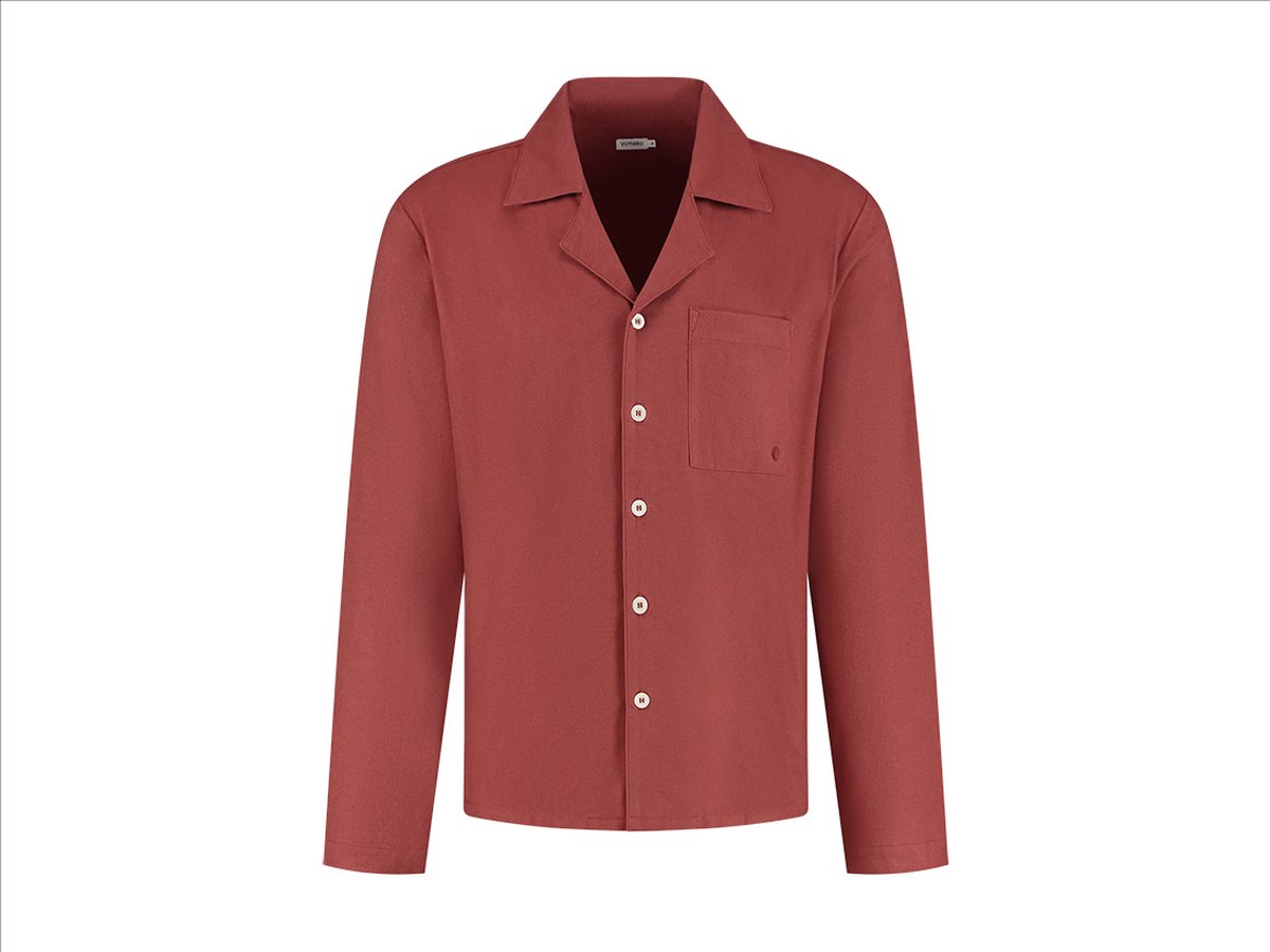 Yumeko pyjamashirt heren flanel fluweel rood m Red Velvet