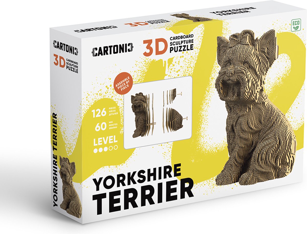 Cartonic - YORKSHIRE TERRIER - 3D puzzel- puzzels- DIY- kinderen en volwassenen