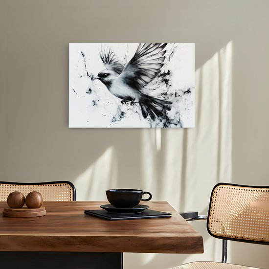 Tableau sur toile Saammp - Oiseau abstrait - Nature - Animaux - 120x80 - Photo sur toile - Décoration murale - Décoration murale Salon - Décoration chambre - Impression sur toile