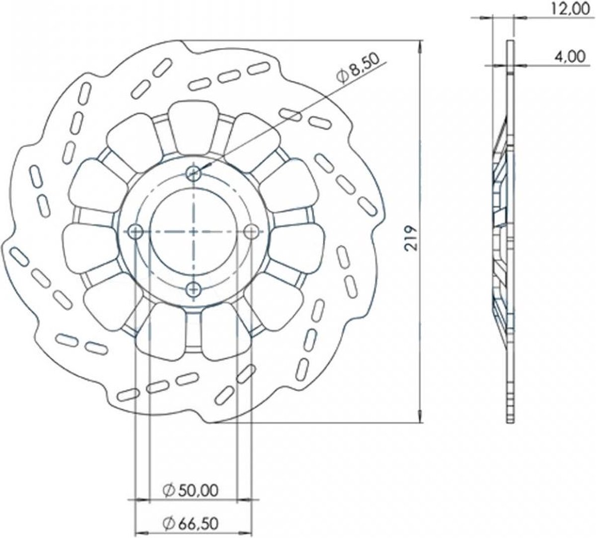 Disque frein avant MASH pour moto MASH 50 Dirt Track 2018 à 2019 Ø219x50x4 Neuf