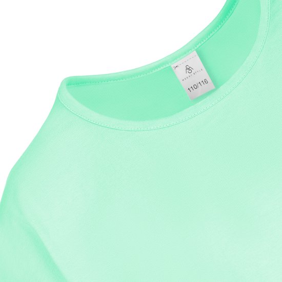 Merry Style Meisjes T-shirts Sport – Meisjes Crop – Gym – Yoga – Hardlopen – Mintgroen – 140 - MS-MS10-468-BL