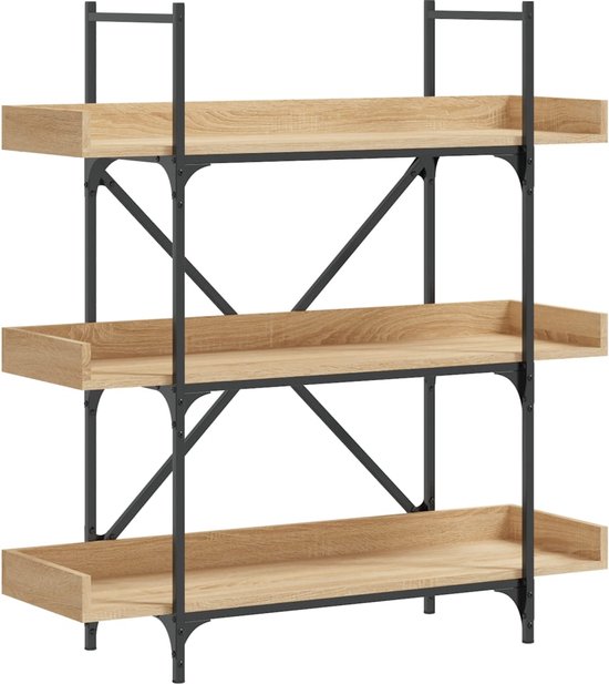 vidaXL - Boekenkast - Grijs - Bewerkt hout - 80 x 24 x 175 cm | Leen Bakker