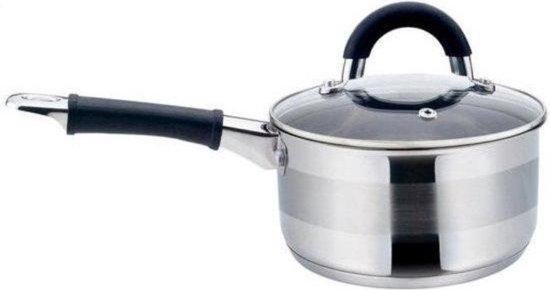 Kinghoff 1254 - steelpan met deksel - rvs - 1 liter