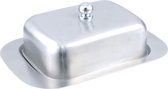 Beurrier avec couvercle - Acier inoxydable - Belle boîte de rangement pour le beurre frais - Alimentaire - Convient à un gros morceau de beurre.