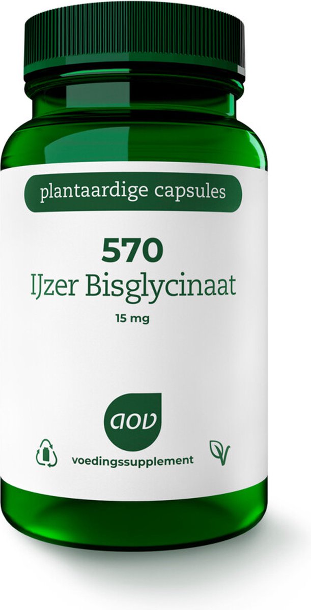 AOV 570 IJzer Bisglycinaat - 2 x 90 vegacapsules - Voordeelverpakking