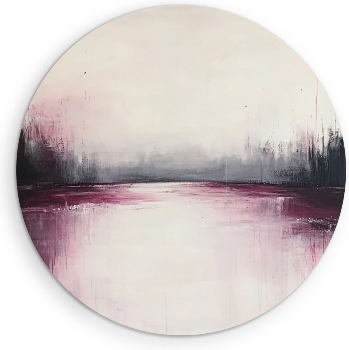 Saammp Forex Muurcirkel - bordeaux rood - minimalistische kunst - Abstracte - Ø 30 - Wandcirkel - Wanddecoratie Cirkel - Muurdecoratie Woonkamer - Kantoor Decoratie