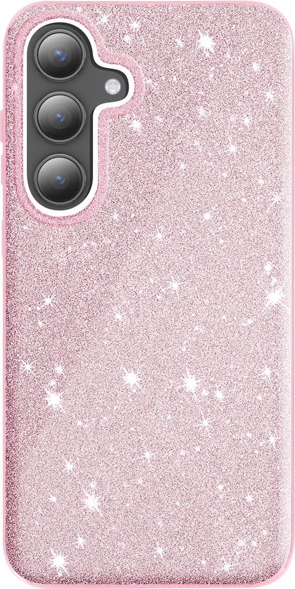 Avizar Ultradunne glitter case Geschikt voor Samsung Galaxy S24 Ultra silicone, Roze