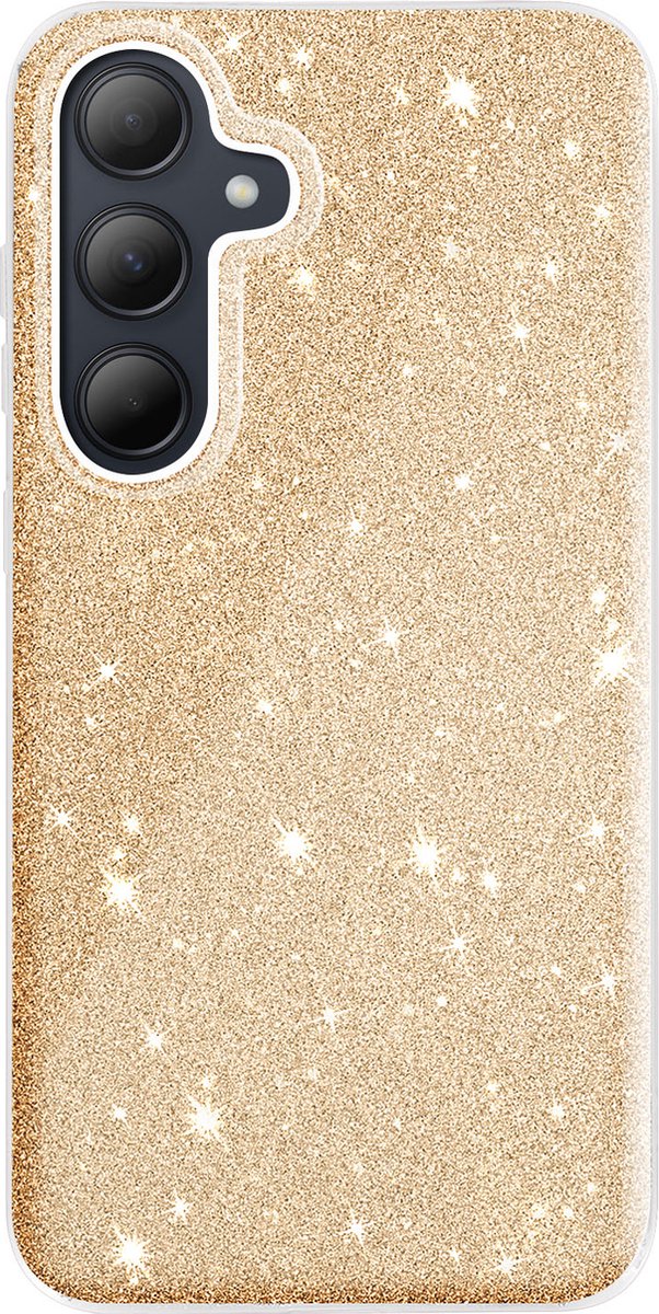 Avizar Ultradunne pailletten case Geschikt voor Samsung Galaxy A35 siliconen, Goud