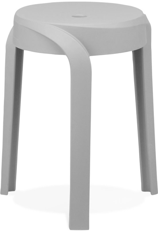 Tabouret bas empilable Alterego 'POMPA' en plastique gris 35x35,5x45 cm