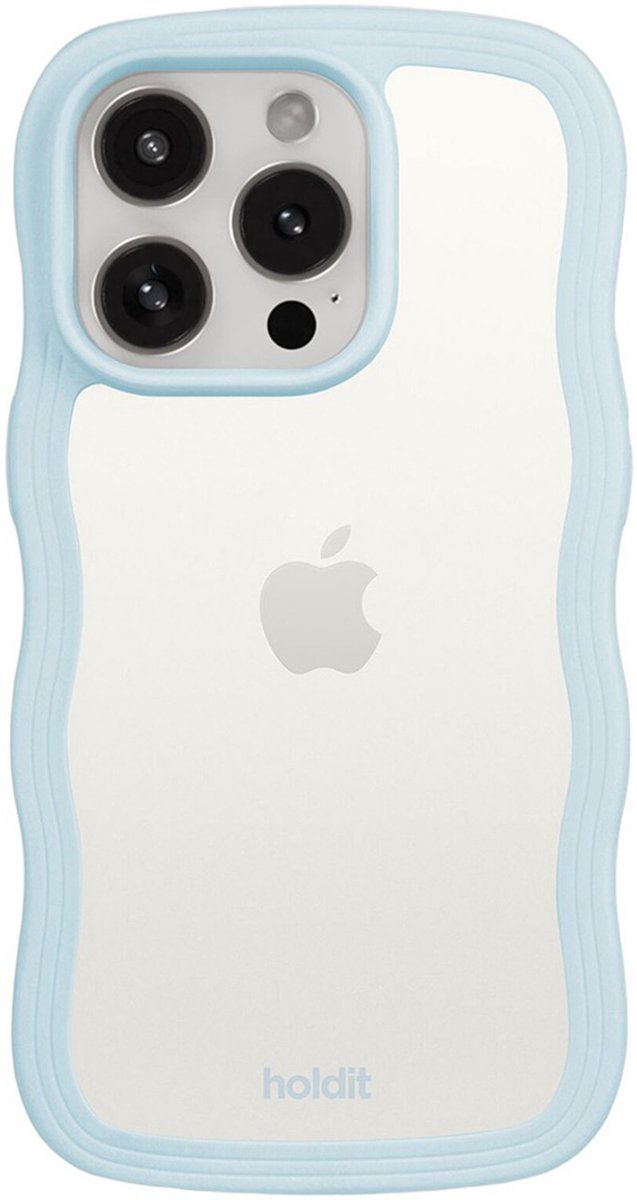 Holdit Wavy Case geschikt voor Apple iPhone 15 Pro Max - Mineral Blue